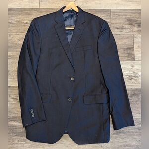 Ermenegildo Zegna Neiman Marcus Blue Pinstriped Wool 2-Button Blazer 44L